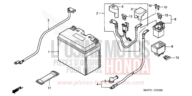 BATTERY for Super Blackbird DARKNESS BLACK METALLIC (NH463) from 2006